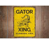Panneau Gator - Panneau Floride - Panneau Floride USA - Panneau Floride - Panneau Miami Beach enseignes en métal affiche vintage metal deco 12x8 inch/30x20cm
