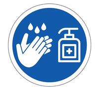 Panneau - Gel hydroalcoolique servez-vous - Vinyle autocollant - Vinyle - 100 mm