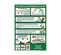 Panneau - Gestes De Premiers Secours - Plastique Rigide PVC 1,5 mm - Dimensions 150 x 210 mm - Protection Anti-UV