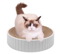 Panneau griffoir pour chat : coussin réversible circulaire avec papier ondulé durable | Lit de salon pour animaux de compagnie pour l'intérieur, motif dommages contre les brûlures, grattoir Eco