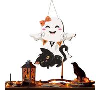 Panneau Halloween pour porte d'entrée saisonnière spectaculaire résistant | Panneau fantômes bottes décoration porte d'entrée pour maison, bureau, extérieur, appartement, ferme, dortoirs