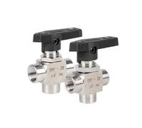 Panneau haute pression, robinet à bille 3 voies, Type L, 1/8 ", 1/4", 3/8, 1/2", 3/4, en acier inoxydable, filetage femelle, trois(DN6)