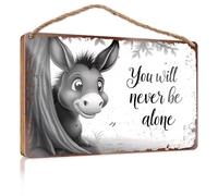 Panneau « Hello Winter » avec inscription « You Will Never Be Alone » - Décoration murale vintage (23 x 35 cm)