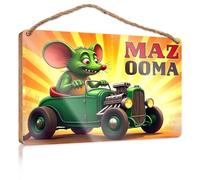 Panneau Hello Winter Rat Race : Speedy Adventures In A Classic Car ! Décoration murale d'automne vintage (20 x 30 cm)