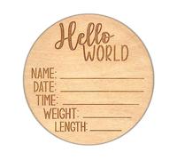 Panneau « Hello World » pour nouveau-né - 14 cm