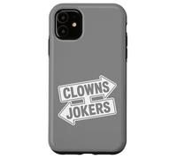 Panneau Humoristique avec flèche Clowns Or Jokers Coque pour iPhone 11