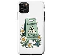 Panneau humoristique avec inscription « Caution Slippery When Reading » Coque pour iPhone 11 Pro Max
