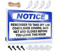 Panneau humoristique avec inscription « Notice Remember To Take Off Lab Coat » - Couvre-chaussures - Panneau humoristique vintage - 20 x 30 cm