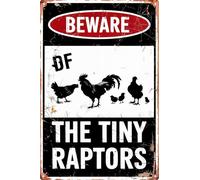 Panneau humoristique « Beware of Chicken » pour poulailler - 20,3 x 30,5 cm