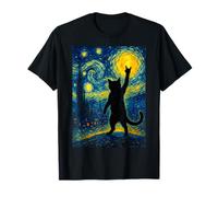 Panneau Humoristique Chat Rock on Nuit étoilée drôle Rock'n Roll T-Shirt