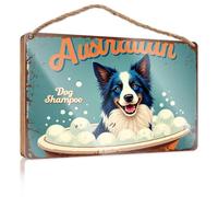 Panneau humoristique en bois pour décoration d'intérieur avec shampooing chien australien (20 x 30 cm)