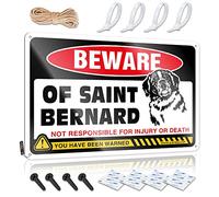 Panneau humoristique en étain avec inscription « Beware of Saint Bernard » pour homme (30 x 40 cm)
