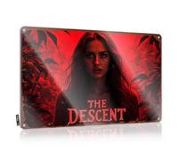 Panneau humoristique en étain « The Descent : A Haunting Journey Into The Unknown » pour garage (30 x 40 cm)