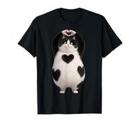 Panneau Humoristique en Forme de Chat Noir avec cœurs et Pattes de Saint-Valentin T-Shirt