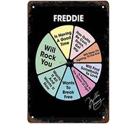 Panneau humoristique en métal avec paroles rétro des années 80 Freddie Mercury - Décoration murale vintage - Pour café, garage, bureau, cuisine, cave, salle de bain - Cadeau - 20,3 x 30,5 cm