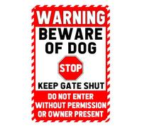 Panneau humoristique en métal « Beware Of Dog » pour clôture - Panneau d'avertissement pour chien « Beware Dog » - Panneau d'avertissement pour la propriété - Panneau « Do Not Enter » - Panneau