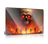 Panneau humoristique en métal pour terrasse avec inscription « A Fiery Apocalypse : The Rise Of Skeleton Guardians » - 20 x 30 cm