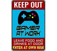 Panneau humoristique « Keep Out Gamer At Work » vintage personnalisé pour café, bar, ferme, café, décoration de café, 30 x 20 cm