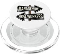 Panneau Humoristique « Management Or Real Workers » PopSockets PopGrip pour MagSafe