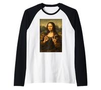 Panneau Humoristique Mona Lisa OK Peace Art Parodie Masterpiece Manche Raglan