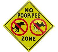 Panneau humoristique « NO Poop, NO Pee Dog », 20,3 x 20,3 cm, décoration murale de la maison, montage facile, utilisation en extérieur et en intérieur