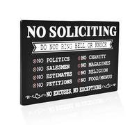 Panneau humoristique « No Soliciting » pour la maison, « Do Not Ring Bell or Knock » pour la maison, petit panneau d'avertissement pour bureau, entreprise, porte d'entrée, appartement, porche, entrée,