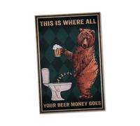 Panneau humoristique « This Is Where All Your Beer Money Goes » - Idée cadeau amusante - Pour toilettes et salles de bains - 20 x 30 cm - Forex de 3 mm d'épaisseur