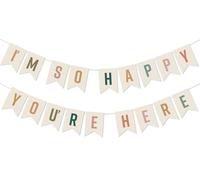 Panneau « Im So Happy You're Here » - Décoration de salle de classe bohème - Bannières et décoration murale pour enseignants de rentrée scolaire