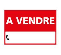 Panneau Immobilier à Vendre avec Oeillets aux 4 Coins - Rouge - Plastique Rigide AKILUX 3,5mm - Dimensions 600x400 mm - Livré avec Une Planche de Chiffres - Protection Anti-UV