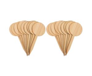 Panneau Indicateur pour Plantes en Bambou, Tige T Épaisse | Double Face, Pointe Biseautée, Surface Lisse, pour Semis, Pots D’herbes, Rebords