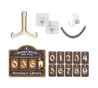 Panneau Indicatif Des Livres Lus Cette Année | Ornement Décoratif de Lecture à Fixer au Mur | Compteur De Lecture De Livres Jusqu à 999 - pour Bibliothèque Bureau Cuisine Salle de Bain Lecteurs