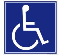 Panneau Information avec signalétique Personnes à Mobilité Réduite. Signalisation Information. Autocollant, PVC, Alu - 350 x 350 mm - Adhésif - Adhésif -