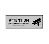 Panneau Information - Vidéo-surveillance Attention - 450 x 150 mm - Blanc - PVC