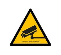 Panneau Information vidéosurveillance Signalétique triangle jaune - 100 mm - PVC