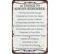 Panneau inspirant 12 choses To Always Remember - Plaque en métal rétro - Décoration d'intérieur et de ferme - Décoration murale - Accessoires de porte de chambre - Cadeau - 20,3 x 30,5 cm (n° 413)