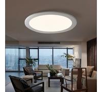 Panneau Intégré Plafonnier Lampe de Salon LED Aluminium Blanc Bureau Rond D