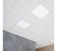Panneau Intégré Plafonnier LED Bureau Luminaire à Grille Couloir Blanc 2er Set