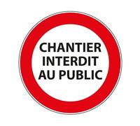 Panneau interdiction - Chantier interdit au public - P001 - 200 mm - PVC