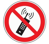 Panneau "Interdiction de la téléphonie mobile". D200mm plastique rouge/noir