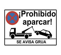 Panneau interdiction de stationner (en espagnol) Panneau avec inscription en espagnol « se avisa grua » fabriquée en Forex PVC de 3 mm, 30 cm x 20 cm