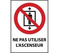 Panneau interdiction - Ne pas utiliser l'ascenseur - P027 PVC à visser A4