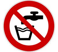 Panneau interdiction P005 - Eau non potable - ISO 7010 Vinyle Souple Autocollant 100 mm