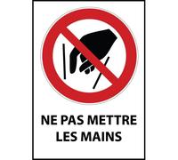 Panneau interdiction P015 - Ne pas mettre les mains - ISO 7010 - PVC dos adhésif - A5