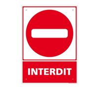 Panneau Interdit Alu 2 Mm - 300 X 420 Mm Signalisation Rectangulaire Prépercée Avec Kit De Fixation Fabrication Française