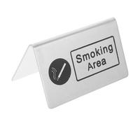 Panneau Interdit de Fumer Argenté en Acier Inoxydable Double Face | Panneau Espace Fumeur, Indicateur de Zone Fumeurs Intérieure, pour Lobbies et Salles de Conférence
