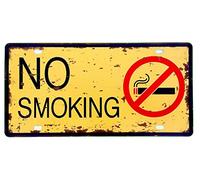 Panneau interdit de fumer pour bar - Pub - Cafétéria ou Barbier - Design en étain - Dimensions : 30 x 15 cm - Signalisation non-fumeur - Avis - Plaque - Affiche - Signalisation NO SMOKING (2651-2)