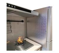 Panneau isolant for réfrigérateur, protection anti-éclaboussures en aluminium, tapis résistant à la chaleur et à l'huile, for cuisinière à gaz, four et plan de travail(Adhesive backing,60x60cm)