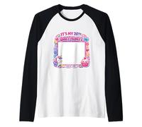 Panneau « It's My 20th Birthday » avec Inscription « My Shirt 20 Year Old Girl » Manche Raglan