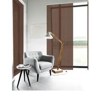 Panneau Japonais Voile MADECOSTORE - lignes verticales - chocolat - L45 x H260cm