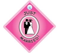 Panneau « Just Married » pour voiture avec inscription « Just Married » - Contemporain - Inscription « Getting Married » - Inscription « Baby on Board »